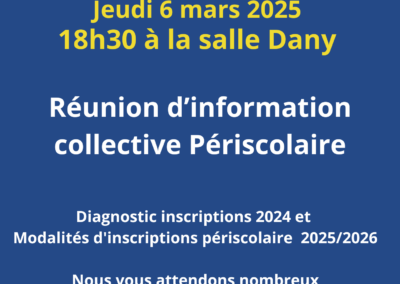 Réunion d’information collective Périscolaire